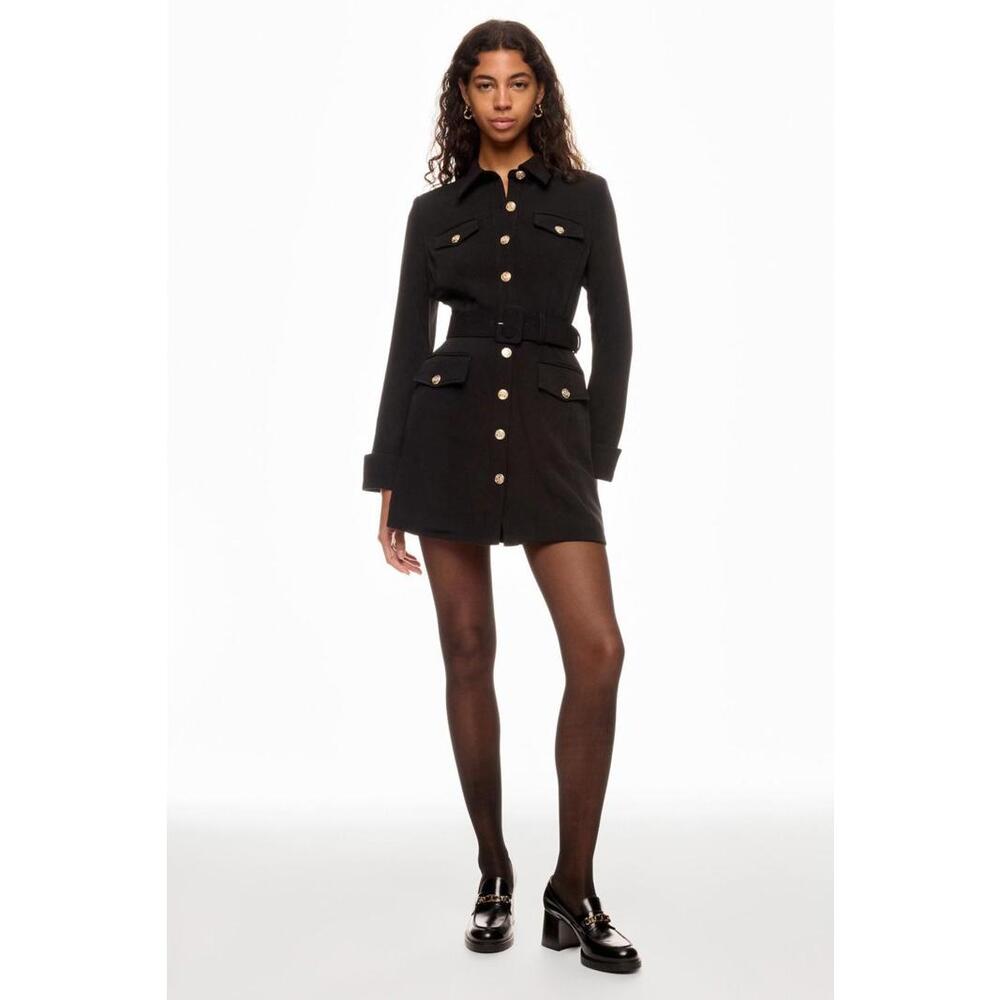 Toccin Valerie Long Sleeve Dress Size 8 Black